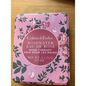 Crabtree & Evelyn (3) ROSEWATER Hand Therapy Tin .9 oz. Christmas, Gift, New
